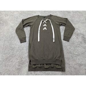 Ellie & Kate Sweater Dress Womens Medium Pullover Long Sleeve‎ Drawstring Green